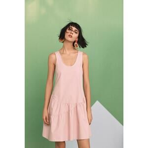 New Anthropologie Blushed Poplin Swing Dress by Holding Horses $138 MEDIUM Mauve